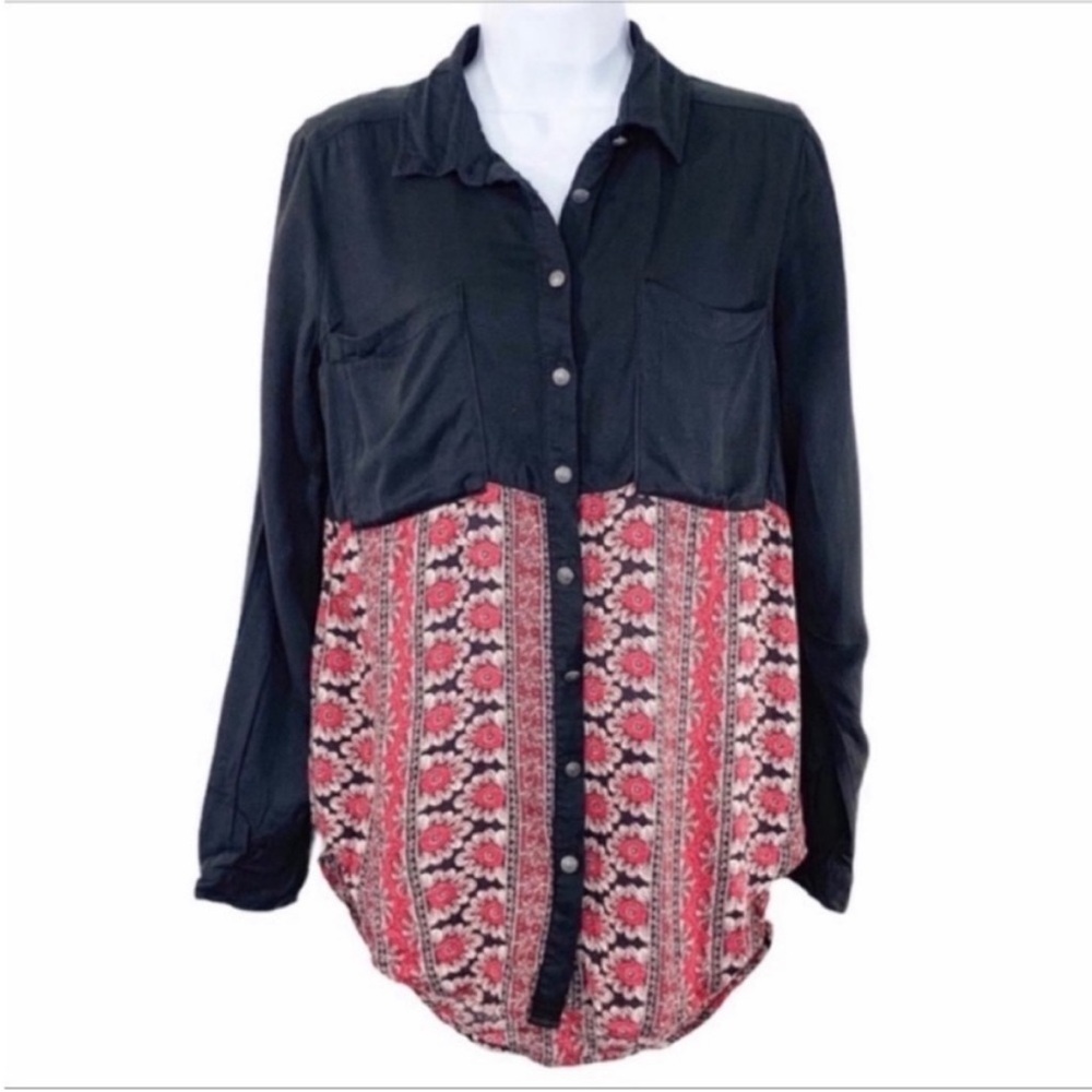 FREE PEOPLE - Welcome to the Jungle button down shirt S - Picture 3 of 12